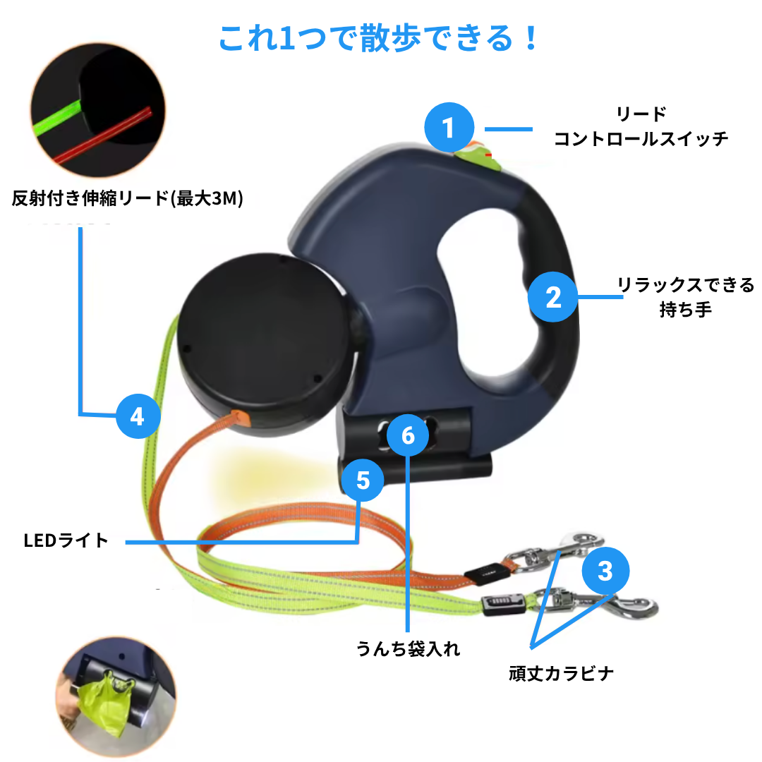 伸縮絡み防止マジックリード